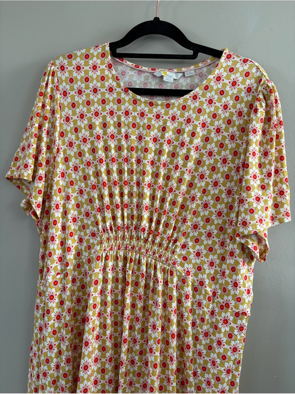 Boden Floral Crew Neck Jersey Short Sleeve Mini Dress Size 16/18L NWOT - Picture 6 of 9